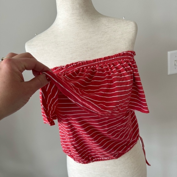 Abercrombie & Fitch Striped Tube Top - Color: RED STRIPE - Picture 6 of 8